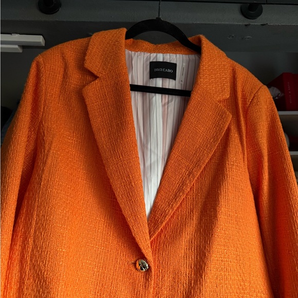 Dolce Cabo Jackets & Blazers - Dolce Cabo Women's Orange Cropped Blazer